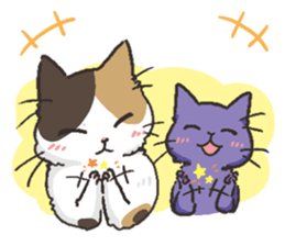 Daily life of Black cat and Calico cat sticker #11258154