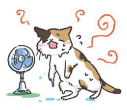 Daily life of Black cat and Calico cat sticker #11258155