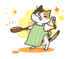 Daily life of Black cat and Calico cat sticker #11258156