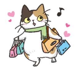 Daily life of Black cat and Calico cat sticker #11258157