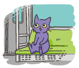 Daily life of Black cat and Calico cat sticker #11258158