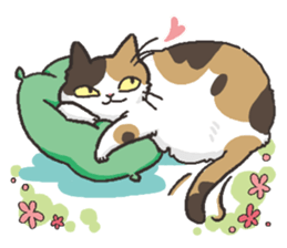 Daily life of Black cat and Calico cat sticker #11258162