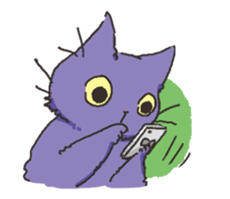 Daily life of Black cat and Calico cat sticker #11258163