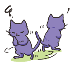 Daily life of Black cat and Calico cat sticker #11258167