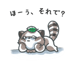 Racoon dog with a poker face sticker #11258610