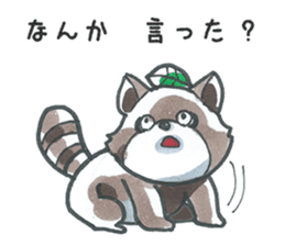 Racoon dog with a poker face sticker #11258613