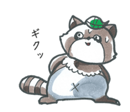 Racoon dog with a poker face sticker #11258617