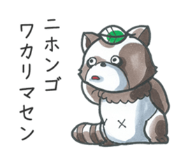 Racoon dog with a poker face sticker #11258620