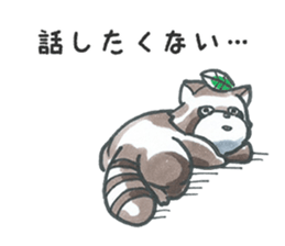 Racoon dog with a poker face sticker #11258621