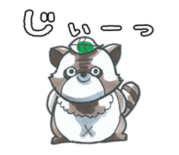 Racoon dog with a poker face sticker #11258622