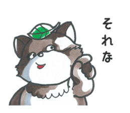Racoon dog with a poker face sticker #11258628