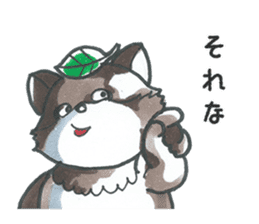 Racoon dog with a poker face sticker #11258628
