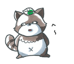 Racoon dog with a poker face sticker #11258634
