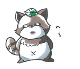 Racoon dog with a poker face sticker #11258634