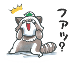Racoon dog with a poker face sticker #11258635