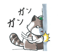 Racoon dog with a poker face sticker #11258639