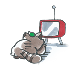 Racoon dog with a poker face sticker #11258641