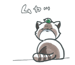 Racoon dog with a poker face sticker #11258642