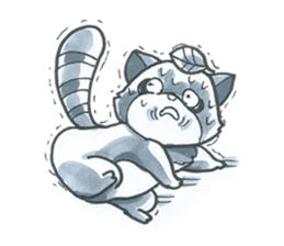 Racoon dog with a poker face sticker #11258645