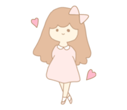 Pretty girl of the big ribbon sticker #11258933