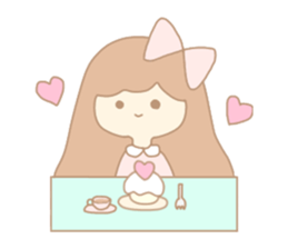 Pretty girl of the big ribbon sticker #11258948