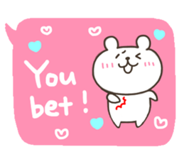 Bear with handwriting balloon(English) sticker #11271093