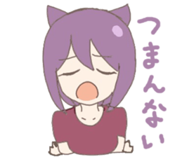 purple cat girl sticker #11275402