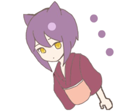 purple cat girl sticker #11275406