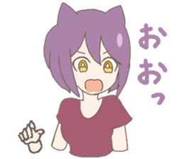 purple cat girl sticker #11275414