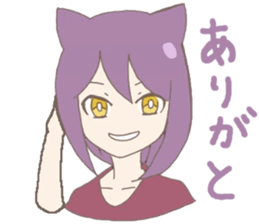 purple cat girl sticker #11275439
