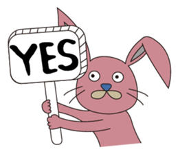 Rabbit: speaking English sticker #11275972