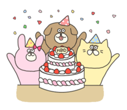 A dog and a cat and rabbit sticker #11276239