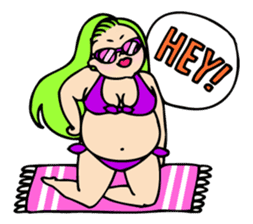 Pretty English Sticker for a plump girl. sticker #11277281