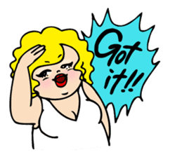 Pretty English Sticker for a plump girl. sticker #11277287