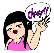 Pretty English Sticker for a plump girl. sticker #11277289