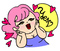 Pretty English Sticker for a plump girl. sticker #11277291