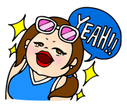 Pretty English Sticker for a plump girl. sticker #11277293