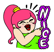 Pretty English Sticker for a plump girl. sticker #11277294