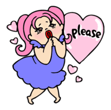 Pretty English Sticker for a plump girl. sticker #11277297