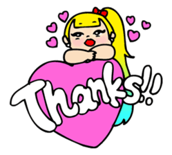 Pretty English Sticker for a plump girl. sticker #11277298