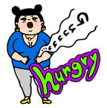 Pretty English Sticker for a plump girl. sticker #11277300