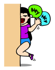 Pretty English Sticker for a plump girl. sticker #11277302