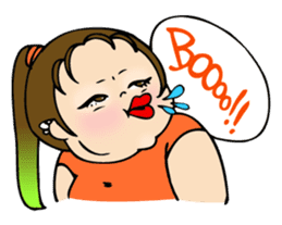 Pretty English Sticker for a plump girl. sticker #11277308