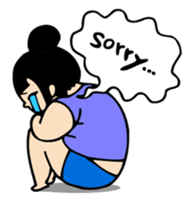 Pretty English Sticker for a plump girl. sticker #11277309