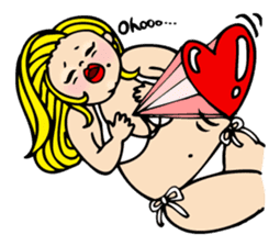 Pretty English Sticker for a plump girl. sticker #11277316