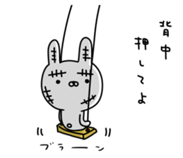 Rabbit with many wounds 2 sticker #11279865