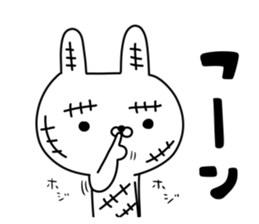 Rabbit with many wounds 2 sticker #11279869