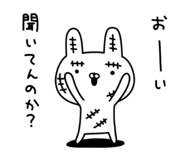 Rabbit with many wounds 2 sticker #11279870