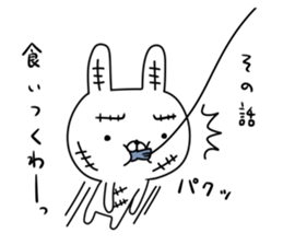 Rabbit with many wounds 2 sticker #11279873