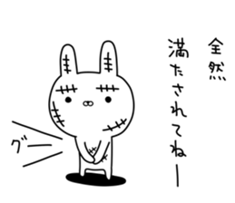 Rabbit with many wounds 2 sticker #11279875